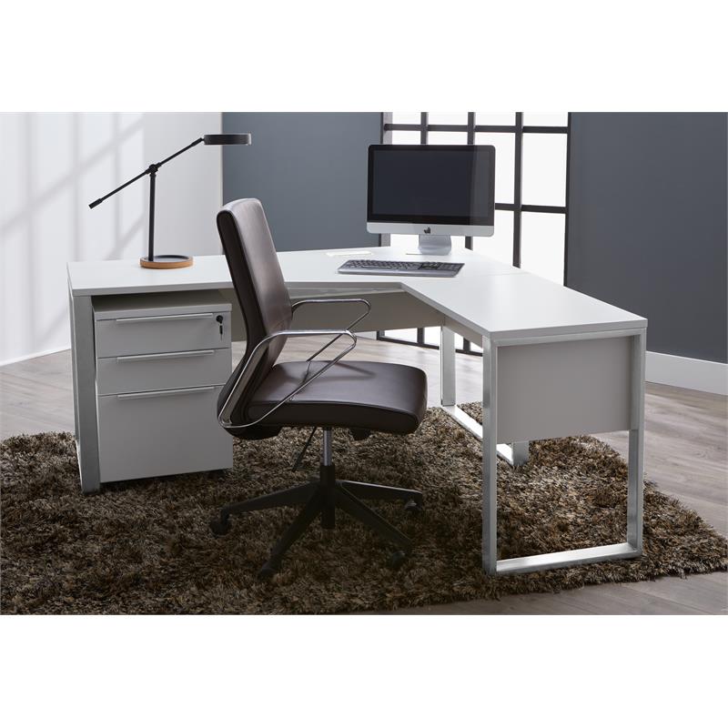 RSF Crescent Desk 63x24/32 Inches in White