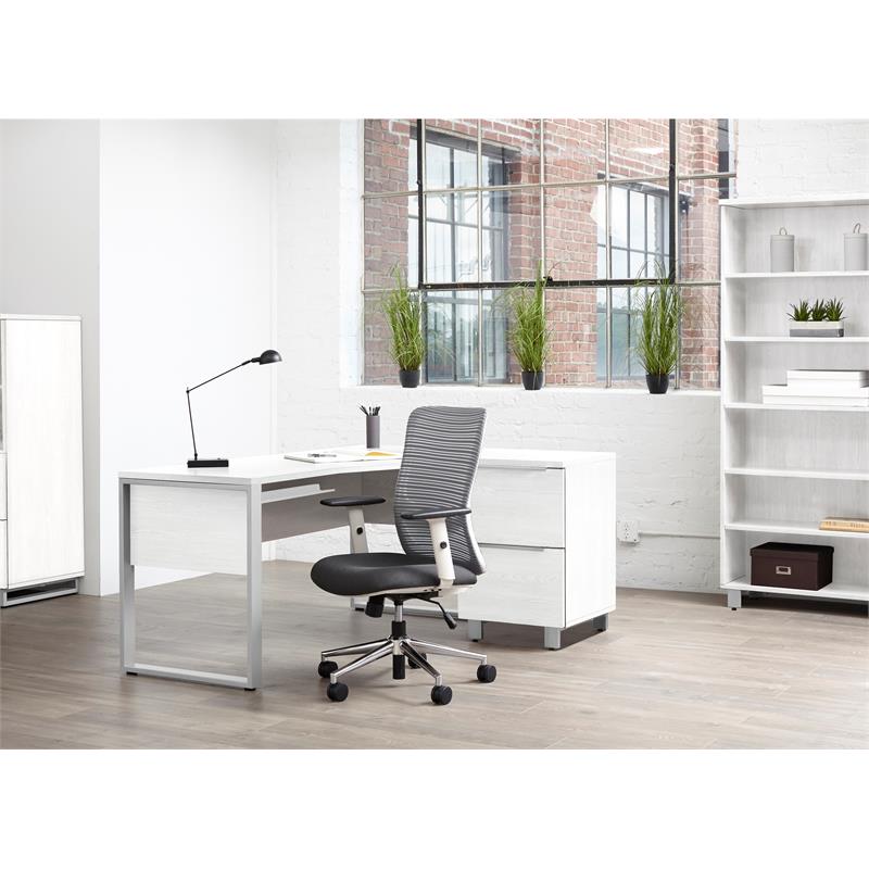 RSF Crescent Desk 63x24/32 Inches in White