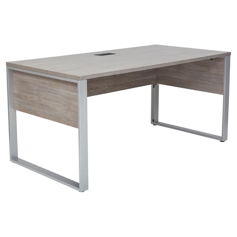 Contemporary Rectangular Desk 71x32 Inches in Gray