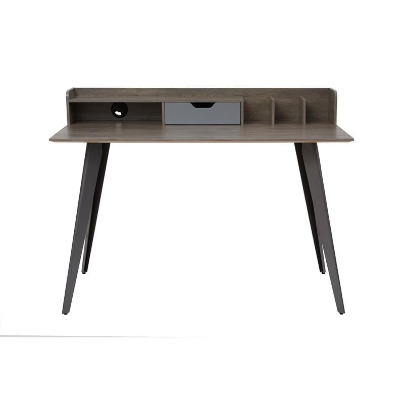 Unique Furniture 250 Wood and Steel Desk With Organizer in Brown