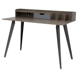 Unique Furniture 250 Wood and Steel Desk With Organizer in Brown