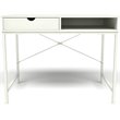Unique Furniture 261 Contemporary Wood Rectangular Desk With Drawer in White
