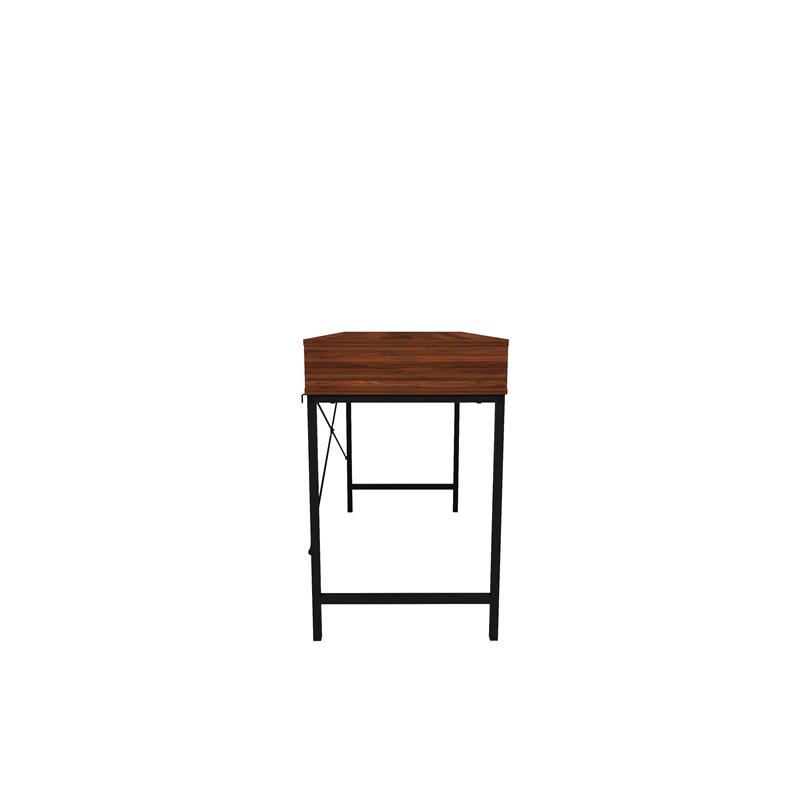 Unique Furniture 261 Transitional Wood Desk With Drawer in Walnut and Black