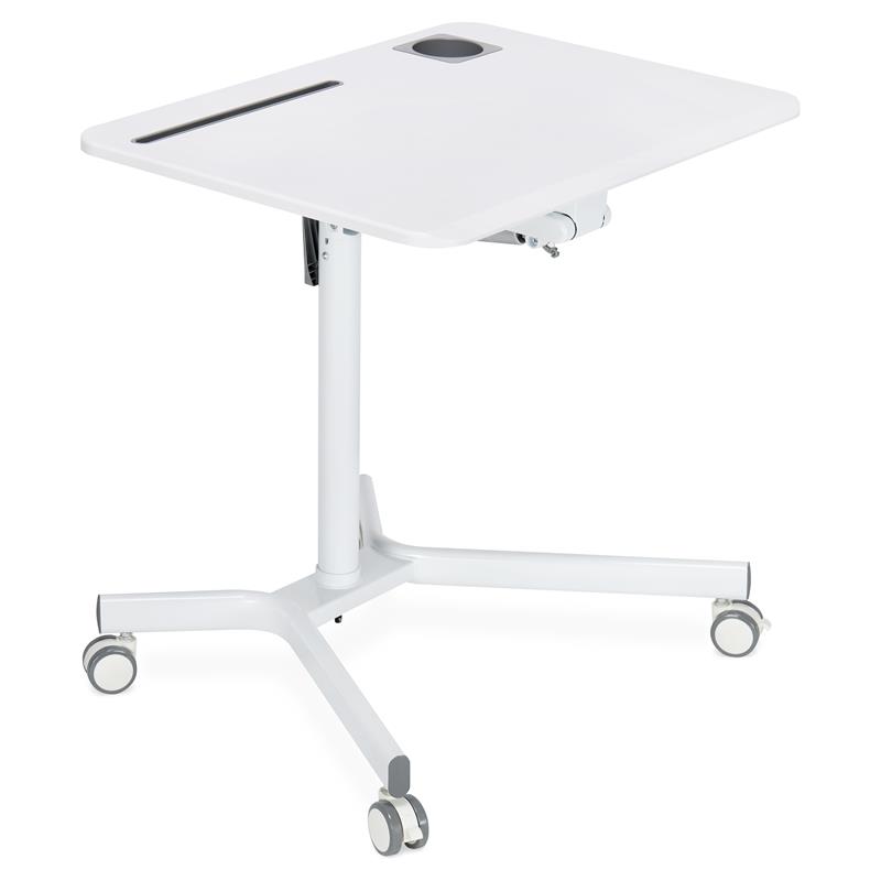 Unique Furniture 271 Contemporary MDF and Steel Workpad in White PVC