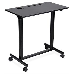Unique Furniture 275 Contemporary Wood and Steel Desk With Castors in Black