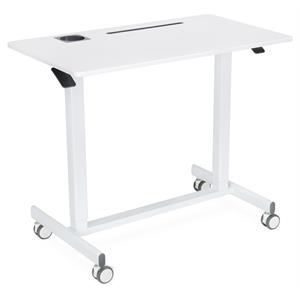 Unique Furniture 275 MDF and Steel Desk With Castors in White PVC