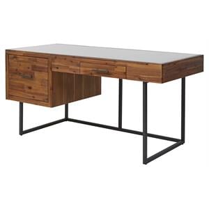 Unique Furniture Farmhouse Desk Distressed 63x27 Inches in Acacia