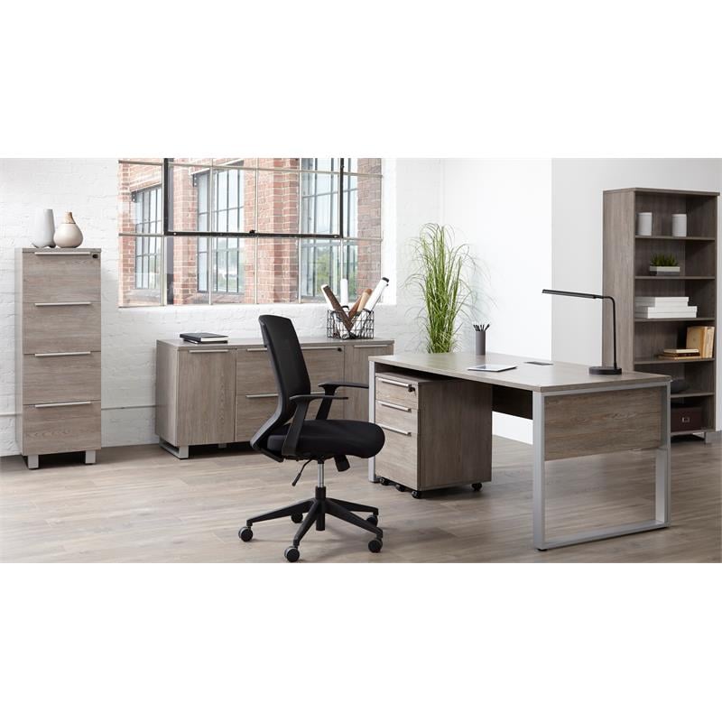 Contemporary Rectangular Desk 63x32 Inches in Gray