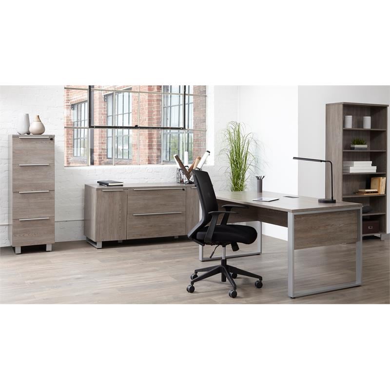Contemporary Rectangular Desk 63x32 Inches in Gray