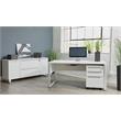 Contemporary Rectangular Wood Desk in White