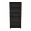 Contemporary Wood Bookcase with 6 Shelves in Espresso