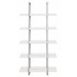 Contemporary Open Bookcase with 5 Shelves in White