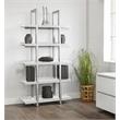 Contemporary Open Bookcase with 5 Shelves in White