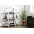 Contemporary Wood Open Bookcase in Gray