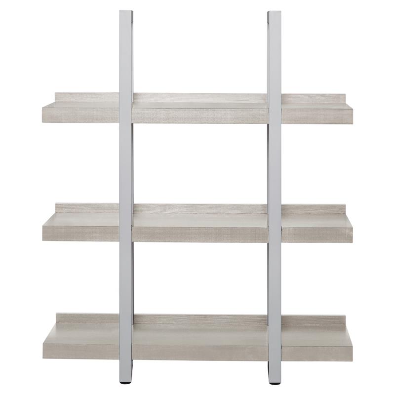 Contemporary Wood Open Bookcase in Gray