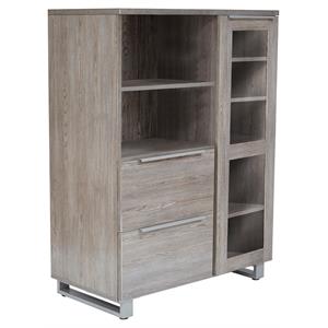 unique furniture k118 contemporary highboard with doors in gray