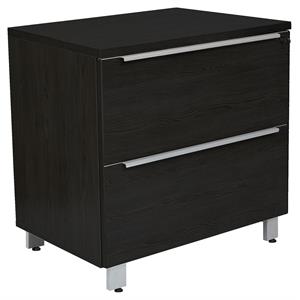unique furniture k120 wood lateral file cabinet with 2 drawers in espresso