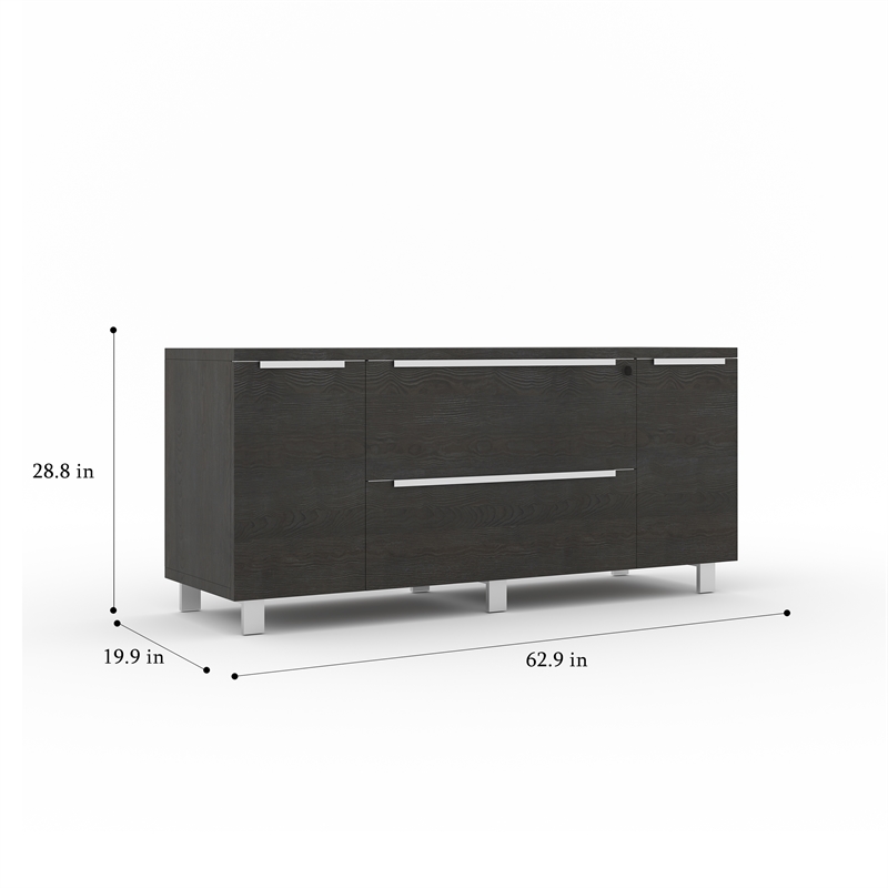 Credenza with 2 Drawers and 2 Doors in Espresso