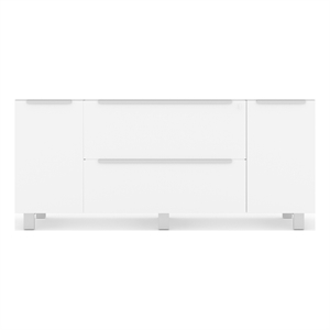 unique furniture k123 credenza with 2 drawers and 2 doors in white