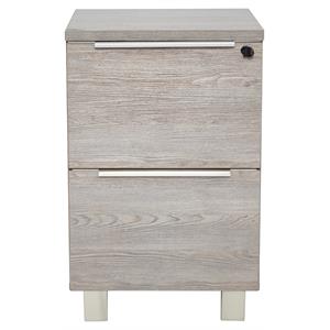 unique furniture k124 2 drawers file cabinet with lock in gray