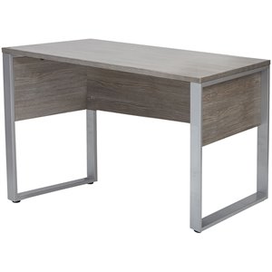 transitional rectangular wood desk in gray