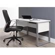 Contemporary Wood and Metal Rectangular Desk in White