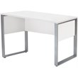 Contemporary Wood and Metal Rectangular Desk in White