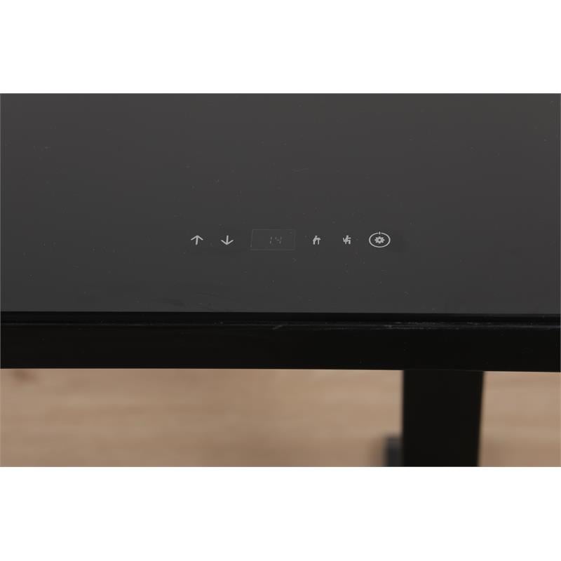 Unique Furniture Contemporary Glass Top Sit Stand Desk in Black