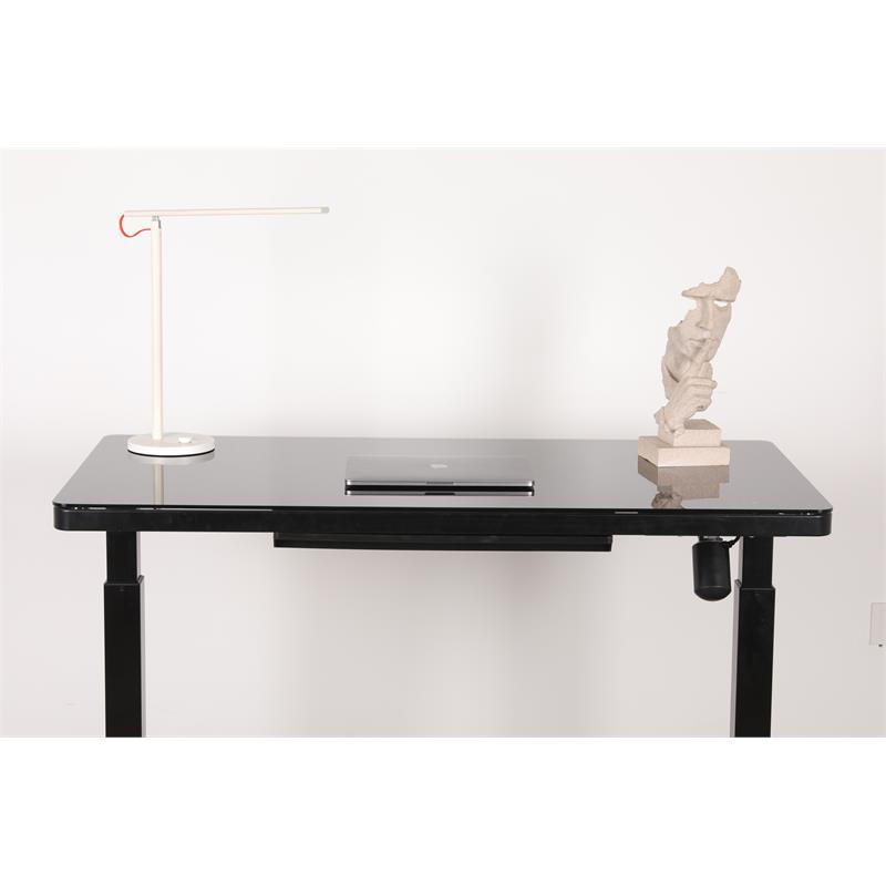 Unique Furniture Contemporary Glass Top Sit Stand Desk in Black Cymax