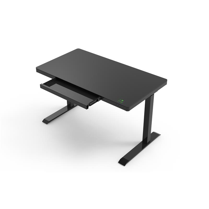 Unique Furniture Contemporary Glass Top Sit Stand Desk in Black Cymax