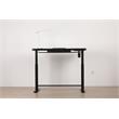 Unique Furniture Contemporary Glass Top Sit Stand Desk in Black