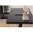 Unique Furniture Contemporary Glass Top Sit Stand Desk in Black
