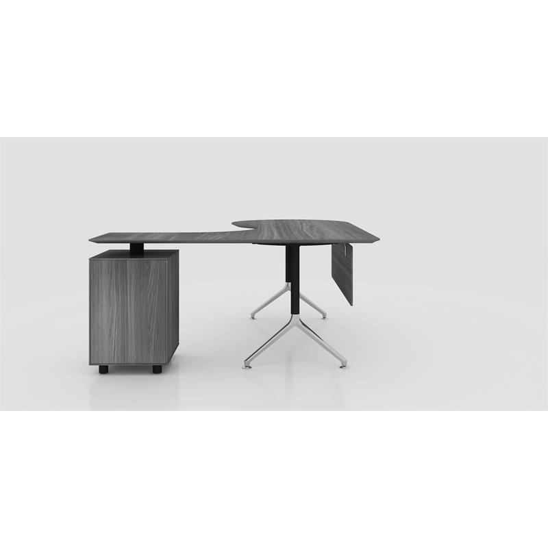 Unique Furniture Executive Desk With RSF Return in Gray