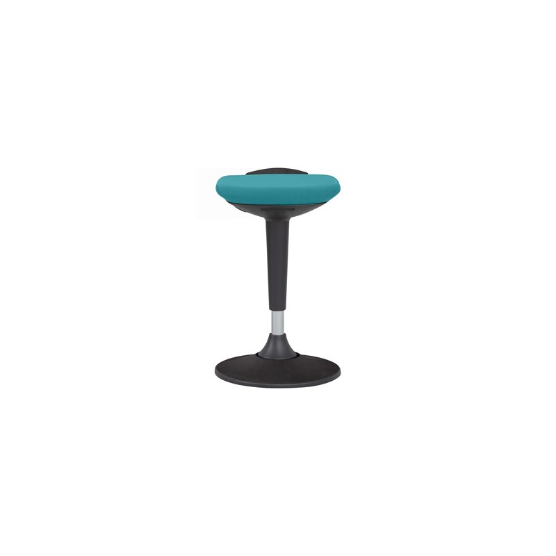 Unique Furniture Contemporary Fabric Seat Sit-Stand Stool in Teal Blue