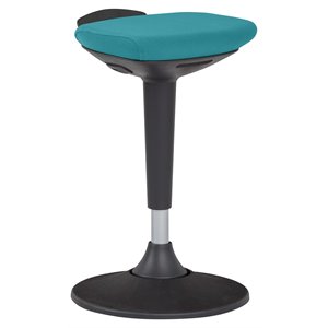 Unique Furniture Contemporary Fabric Seat Sit-Stand Stool in Teal Blue