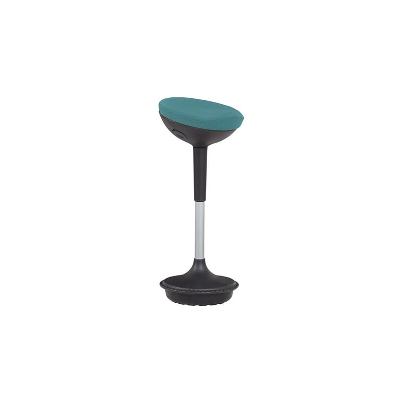 Unique Furniture Contemporary Fabric Seat Sit-Stand Stool in Teal Blue