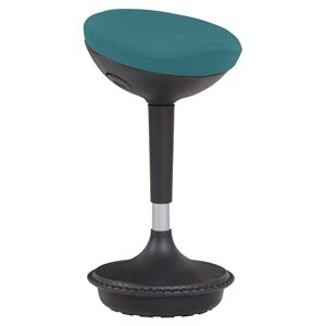 Unique Furniture Contemporary Fabric Seat Sit-Stand Stool in Teal Blue