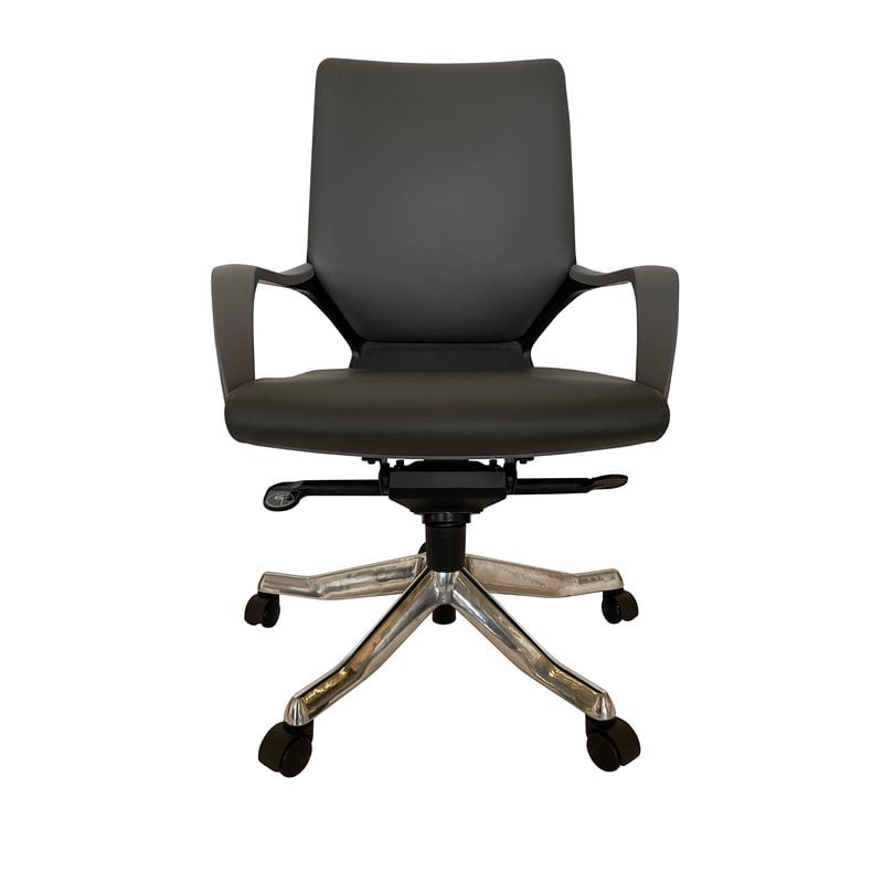 Unique Furniture Contemporary Leather Executive Chair in Gray