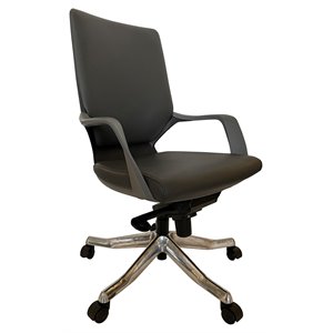 Unique Furniture Contemporary Leather Executive Chair in Gray