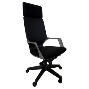Unique Furniture Highback Polyester Fabric Seat Office Chair in Black