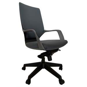 Unique Furniture Contemporary Fabric Seat Office Chair in Gray