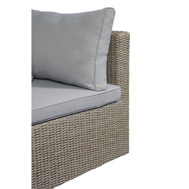 Unique Furniture 6 Piece Steel Polyester Modular Outdoor Sofa Set in Brown/Beige