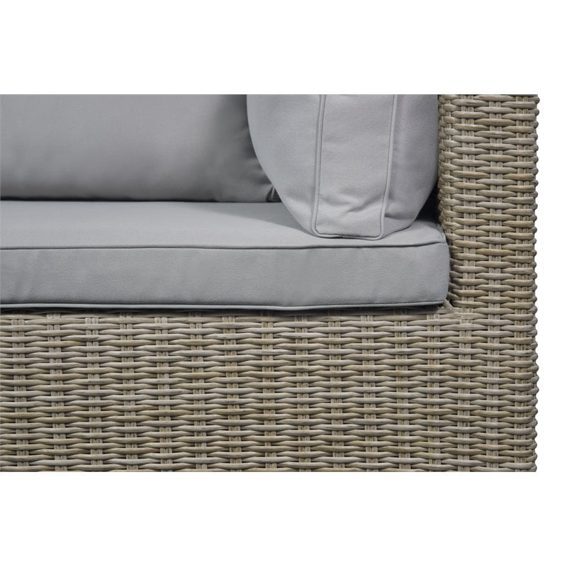 Unique Furniture 6 Piece Steel Polyester Modular Outdoor Sofa Set in Brown/Beige
