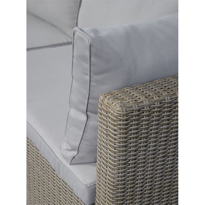 Unique Furniture 6 Piece Steel Polyester Modular Outdoor Sofa Set in Brown/Beige