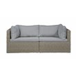 Unique Furniture 6 Piece Steel Polyester Modular Outdoor Sofa Set in Brown/Beige