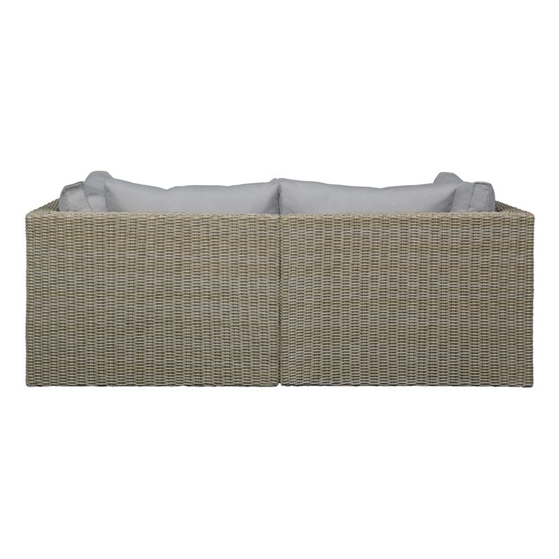 Unique Furniture 6 Piece Steel Polyester Modular Outdoor Sofa Set in Brown/Beige