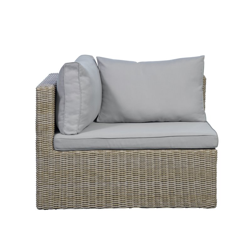 Unique Furniture 6 Piece Steel Polyester Modular Outdoor Sofa Set in Brown/Beige