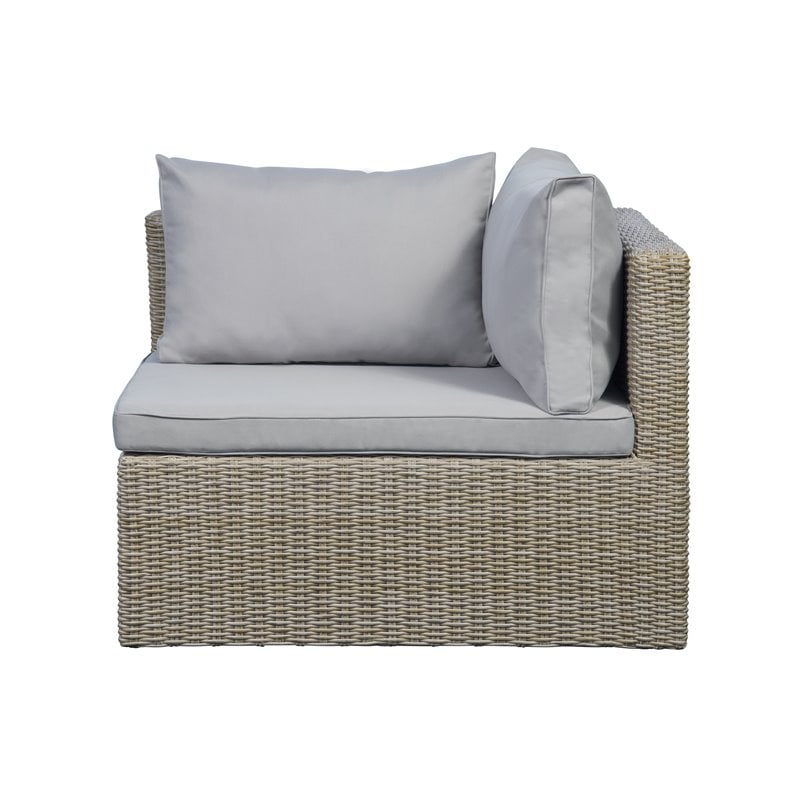 Unique Furniture 6 Piece Steel Polyester Modular Outdoor Sofa Set in Brown/Beige