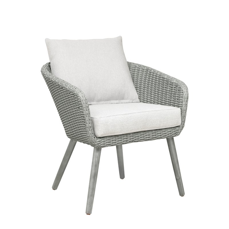 Unique Furniture 3-Piece Solid Wood Outdoor Bistro Set in Black/Beige/Gray