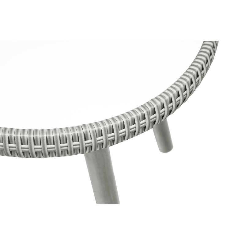 Unique Furniture 3-Piece Solid Wood Outdoor Bistro Set in Black/Beige/Gray